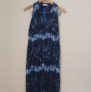Calvin Klein Dress Black Blue and White Tie Die Women Size 8